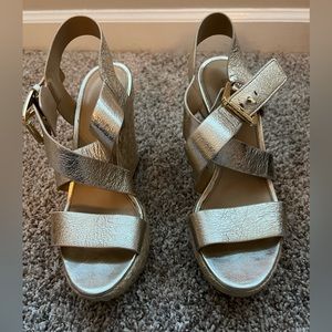 Michael Kors gold wedge sandal